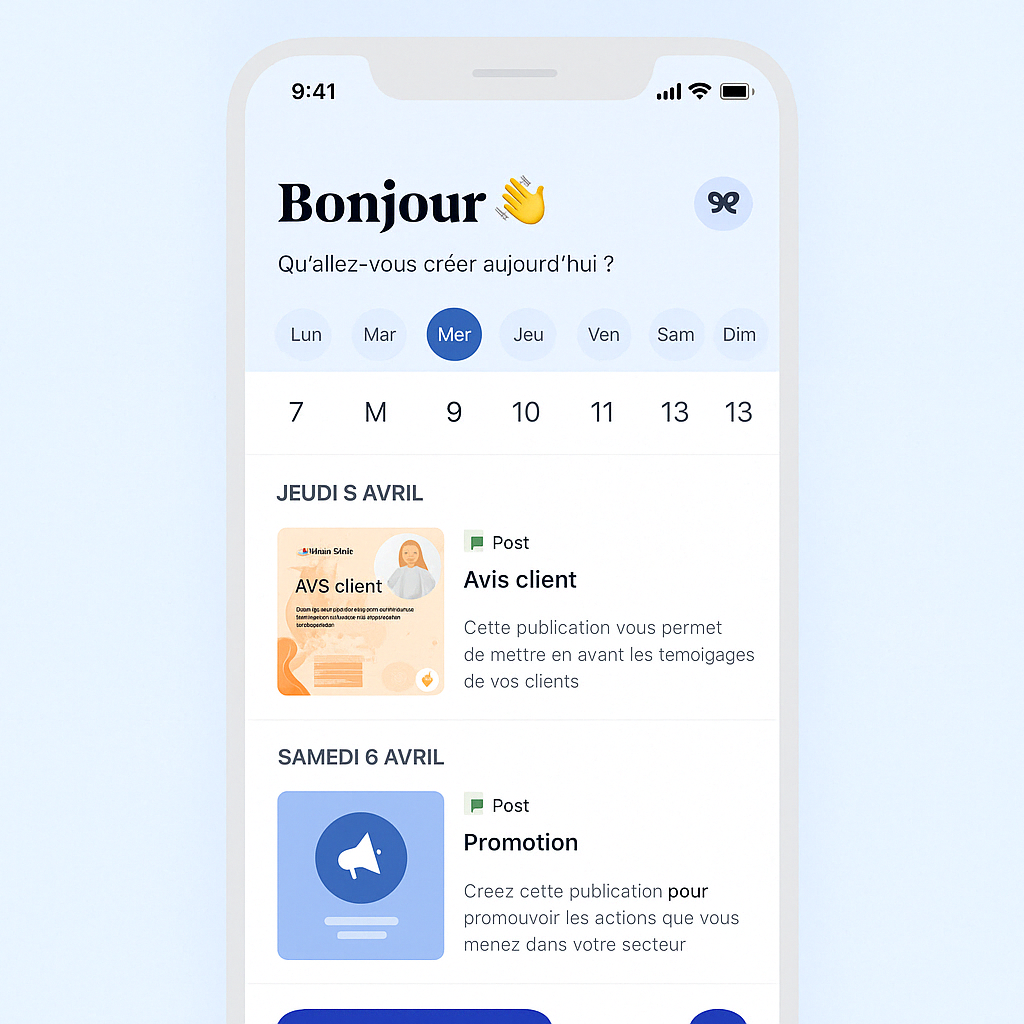 Une app mobile IOS et Android de social marketing pour les franchises